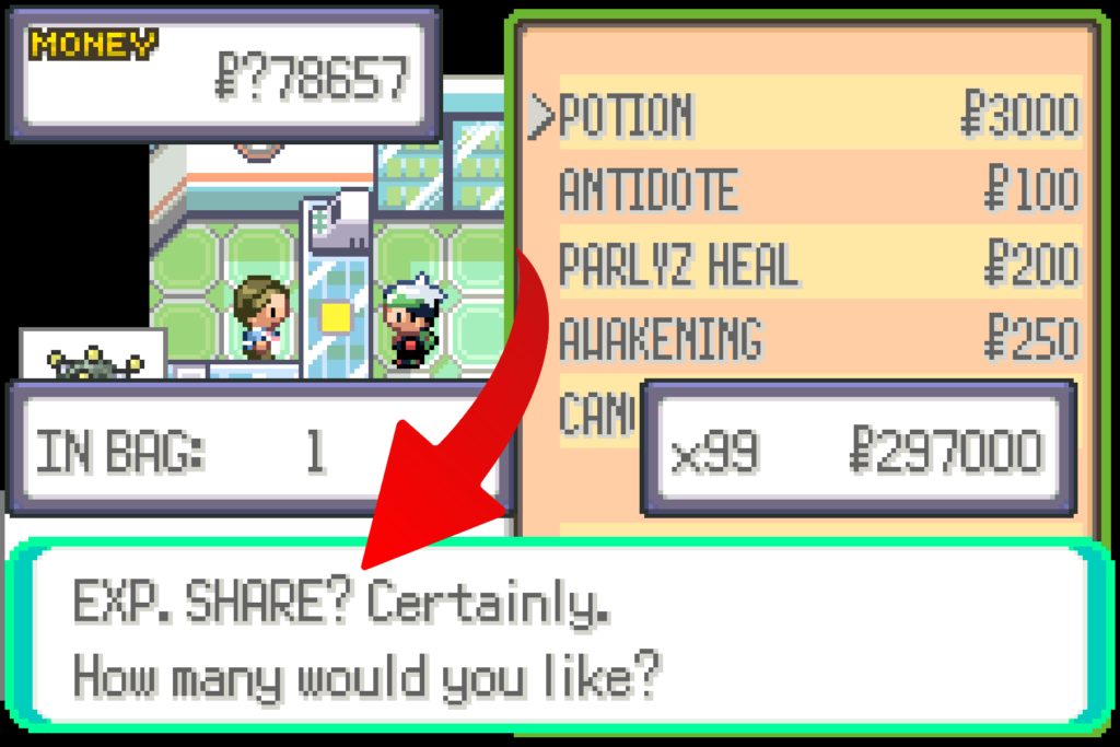 Pokemon Emerald EXP Share Cheat