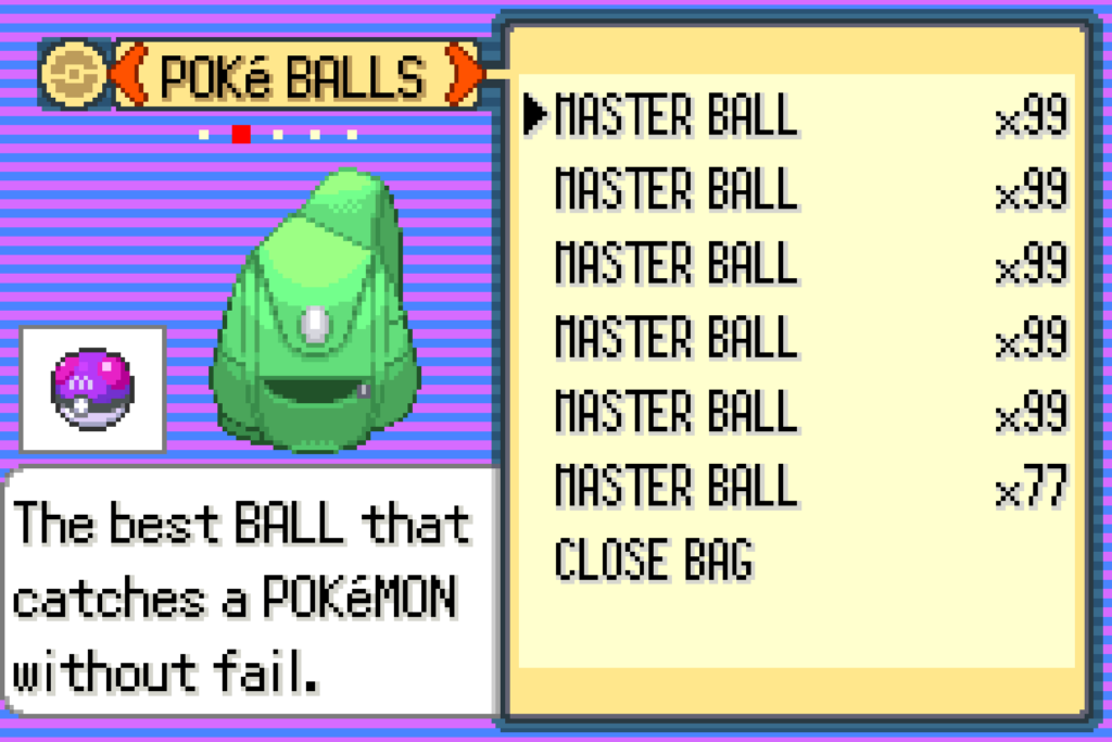 Pokemon Emerald Master Ball Cheat
